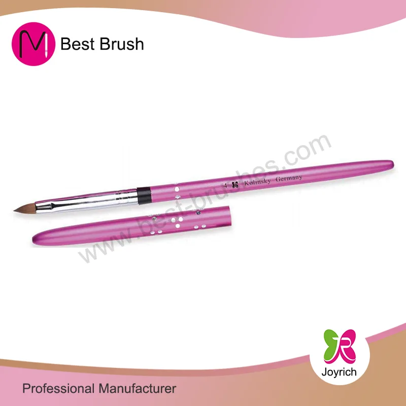 111  Pink Metal Kolinsky 3D Nail Brush