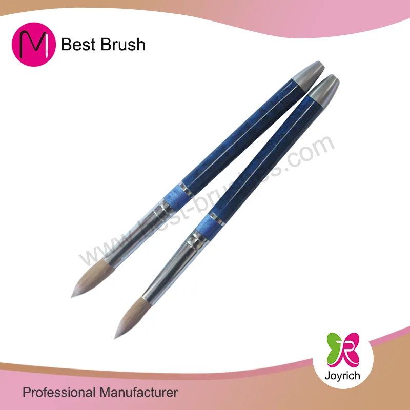 Blue Metal Handle Pure Kolinsky Acrylic Nail Brush