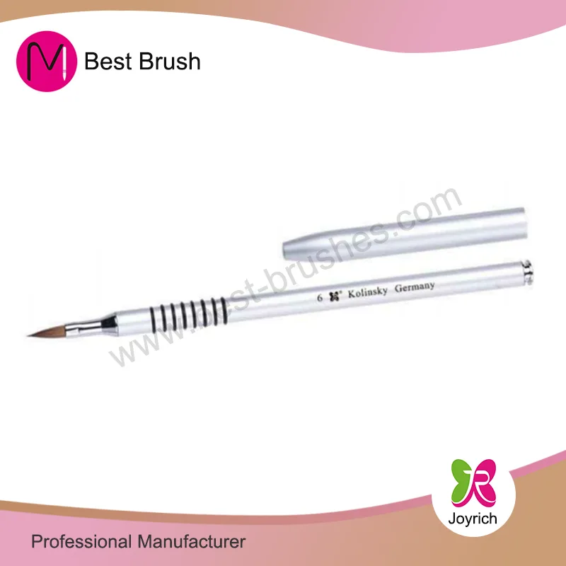 8 Plastic Rings Metal Cap Kolinsky 3D Nail Brush
