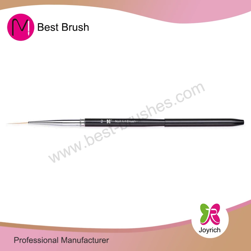 Black Metal Cap Nail Art Brush