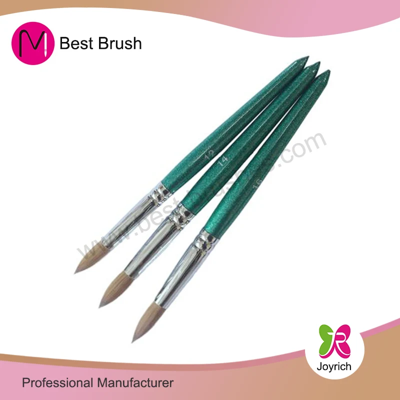 Green Wood Kolinsky Acrylic Nail Brush