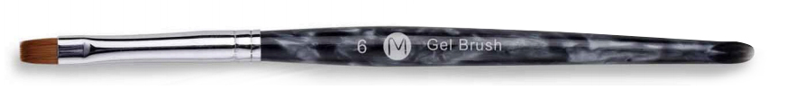 Black With White Acrylic Nylon Hair Gel Brush