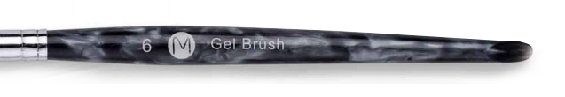 Black With White Acrylic Nylon Hair Gel Brush