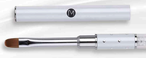 White Metal Nylon Hair Gel Brush With Rhinestone
