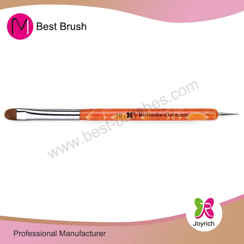 Orange Acrylic Kolinsky Hair French Nail Brush
