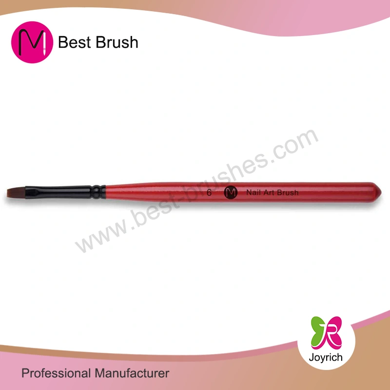 Red Wooden Painting Nylon Hair Gel Nail Brush