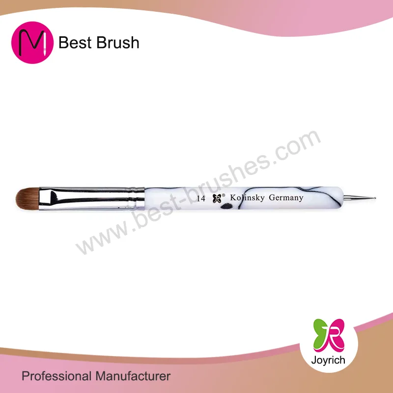 White Black Kolinsky French Nail Brush
