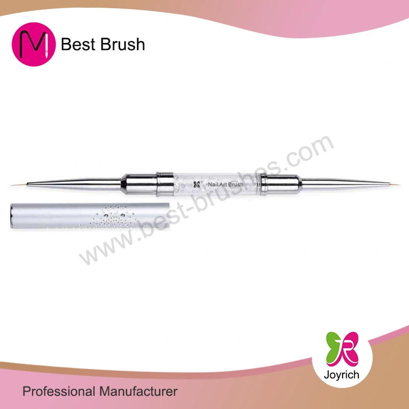 White Cap Nail Art Double Nail Brush