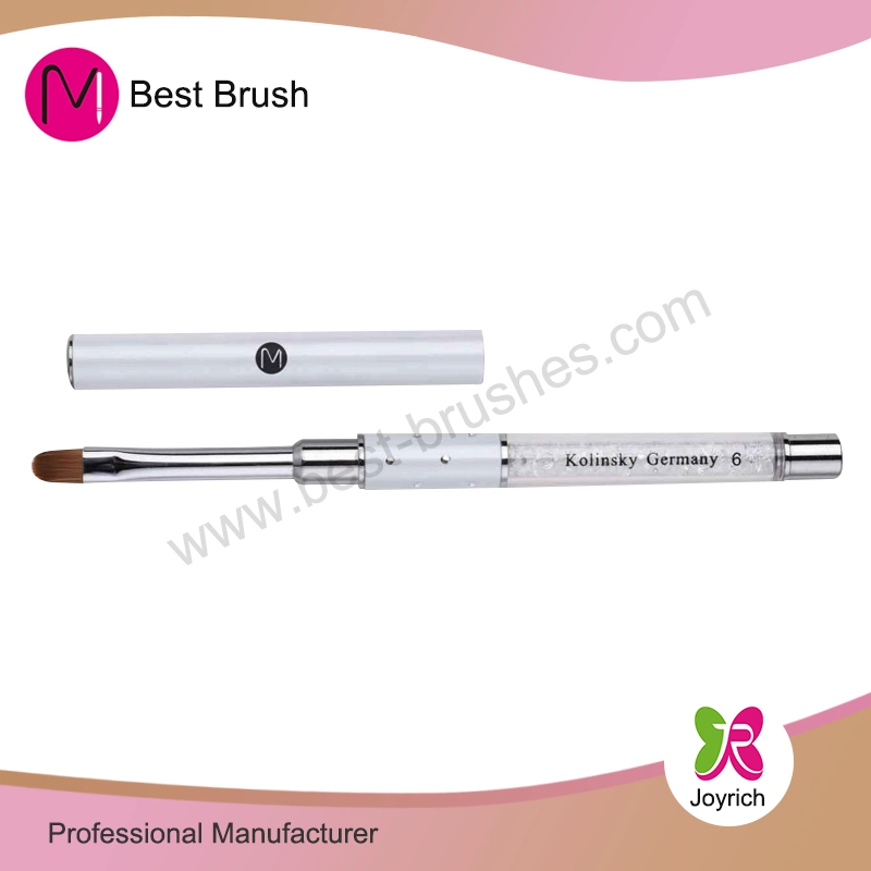 White Metal Nylon Hair Gel Brush With Rhinestone